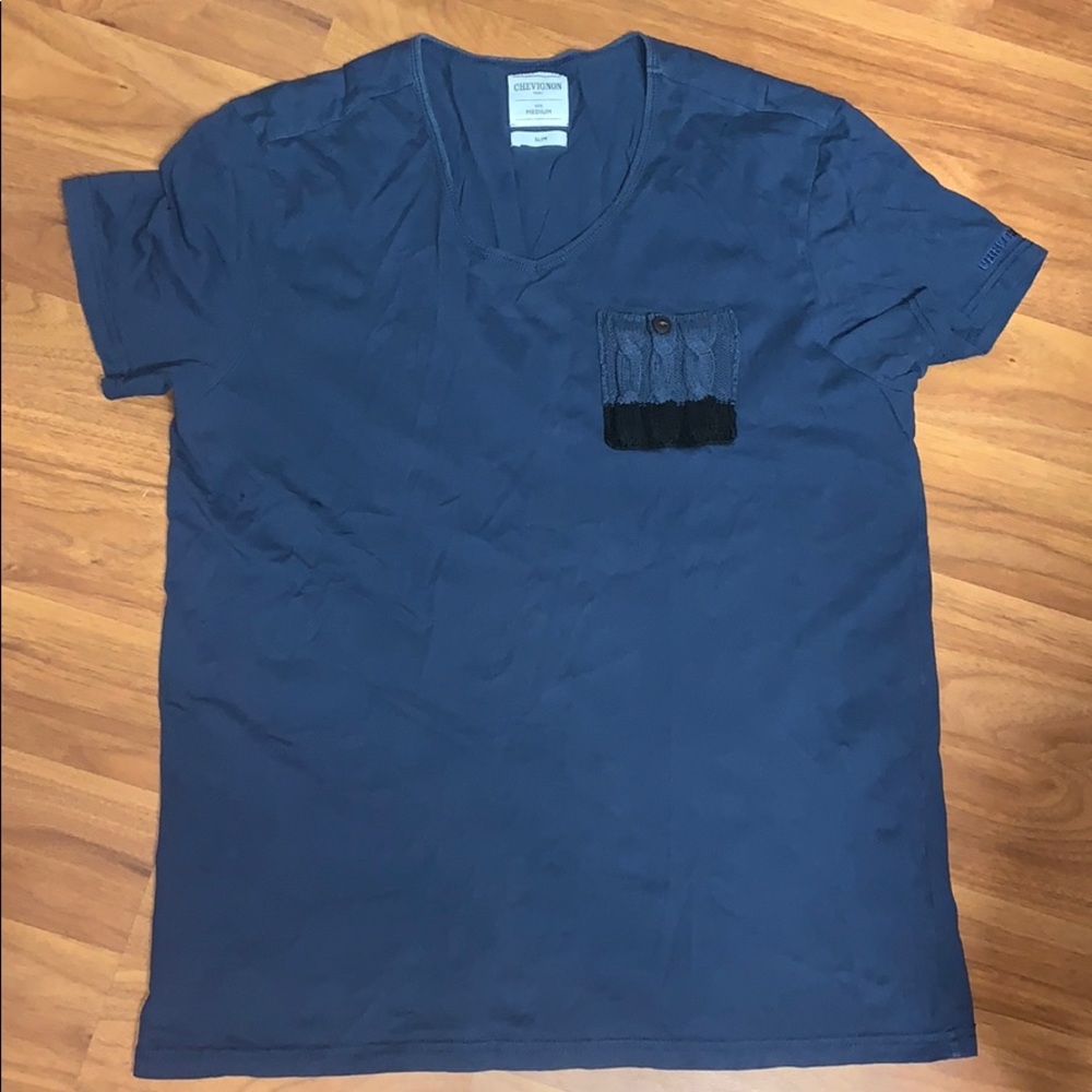 MEN’S Chevignon Navy V-Neck with Knit Pocket